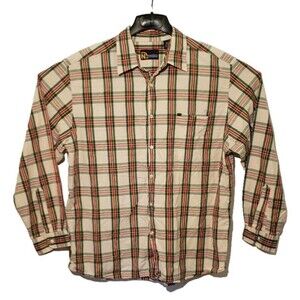 Nautica Jeans Company Y2K Mens XL Plaid LS Button Down Shirt EUC 100% Cotton